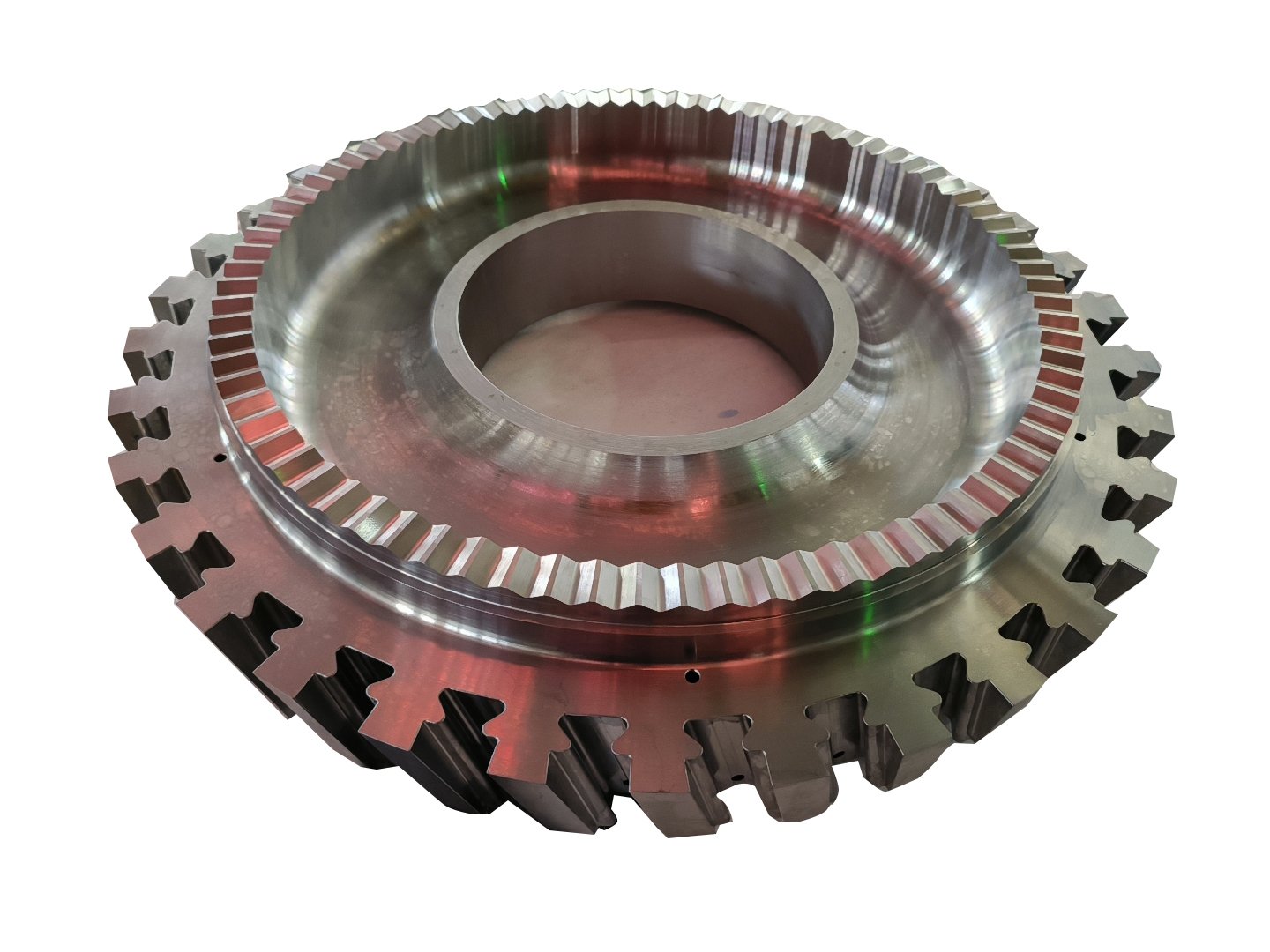 Gas turbine rotor end teeth CNC machining